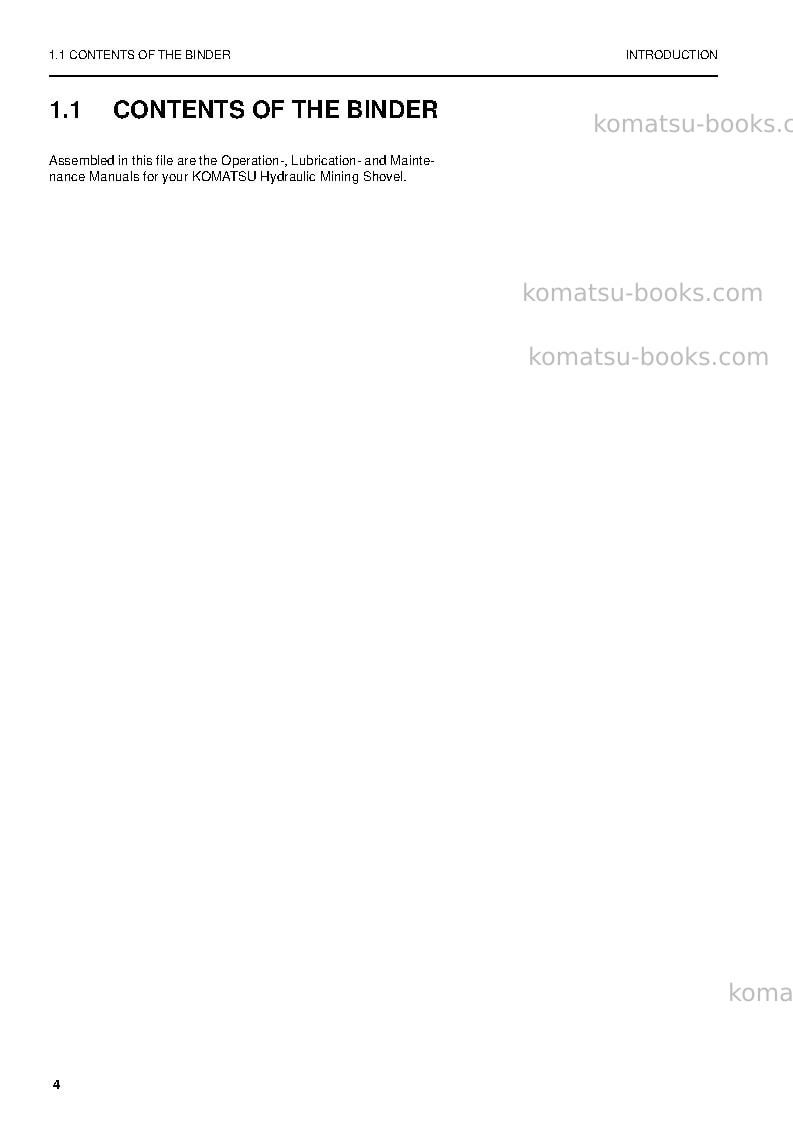 Komatsu pc5500-6deu Operation manual cover Page 4 Komatsu pc5500-6deu Operation manual cover Page 4
