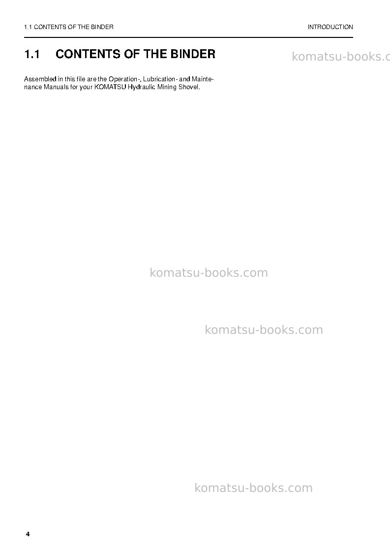 Komatsu pc5500-6deu Operation manual cover Page 4 Komatsu pc5500-6deu Operation manual cover Page 4