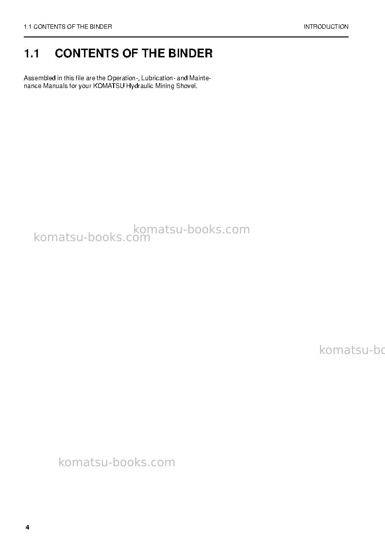 Komatsu pc5500-6deu Operation manual cover Page 4 Komatsu pc5500-6deu Operation manual cover Page 4