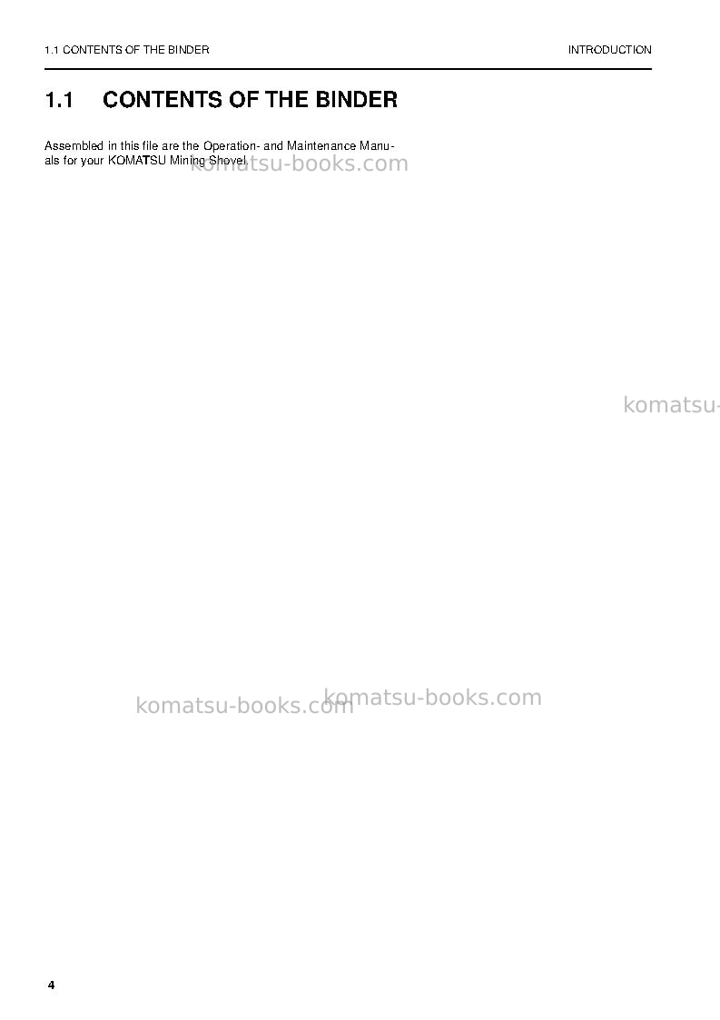 Komatsu pc5500-6deu-electric motor Operation manual cover Page 4 Komatsu pc5500-6deu-electric motor Operation manual cover Page 4