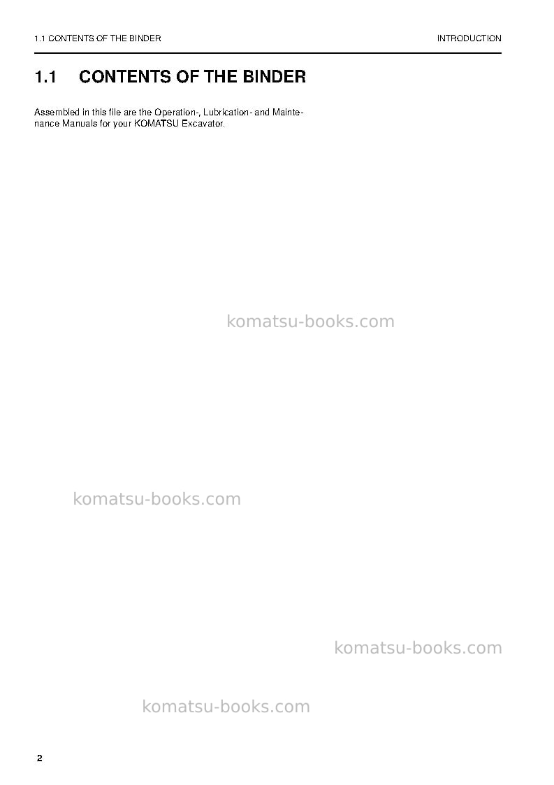 Komatsu pc5500-1deu Operation manual cover Page 4 Komatsu pc5500-1deu Operation manual cover Page 4