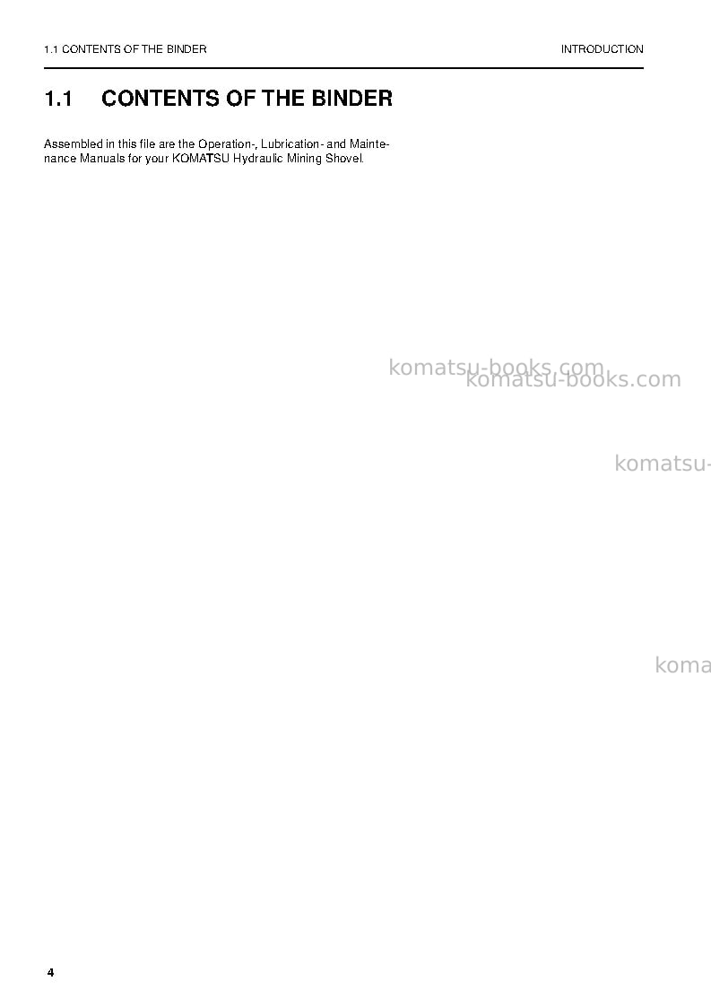 Komatsu pc8000-6deu-electric motor Operation manual cover Page 4 Komatsu pc8000-6deu-electric motor Operation manual cover Page 4