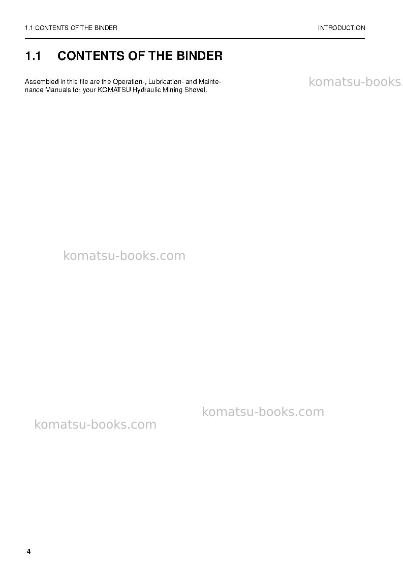Komatsu pc8000-6deu-electric motor Operation manual cover Page 4 Komatsu pc8000-6deu-electric motor Operation manual cover Page 4