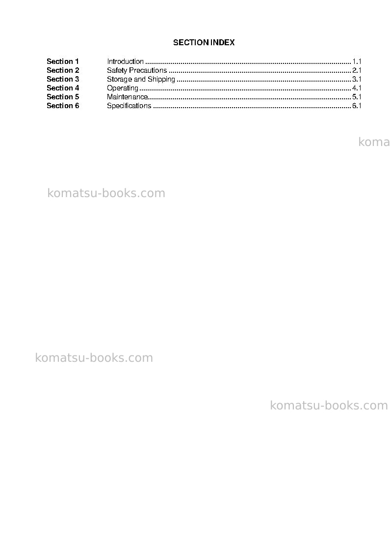 Komatsu 560c Operation manual cover Page 4 Komatsu 560c Operation manual cover Page 4