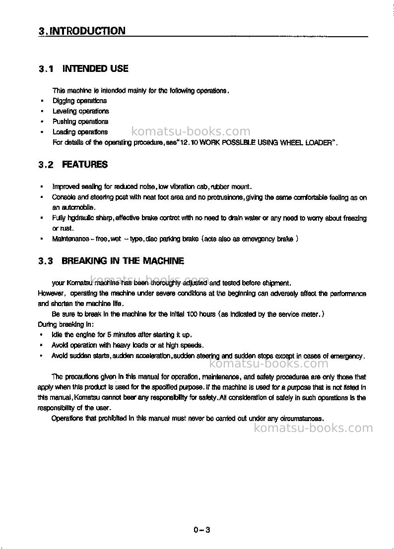 Komatsu wa380-3chn Operation manual cover Page 4 Komatsu wa380-3chn Operation manual cover Page 4