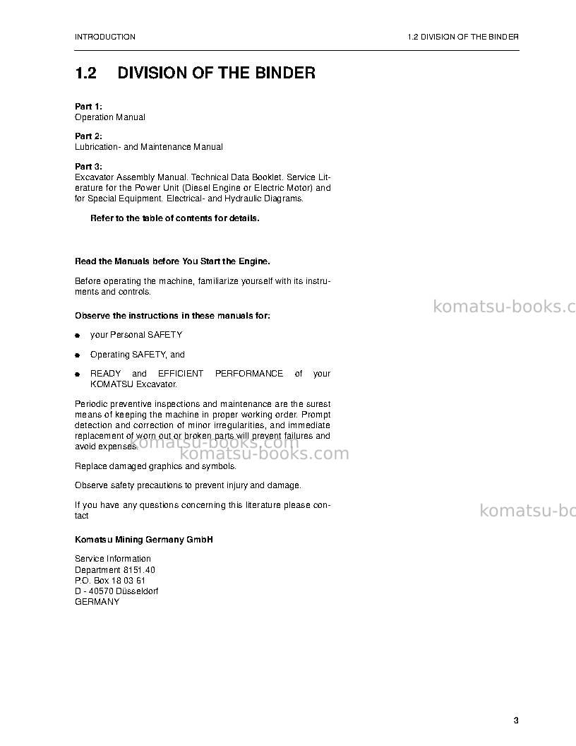 Komatsu pc5500-6deu Operation manual cover Page 4 Komatsu pc5500-6deu Operation manual cover Page 4