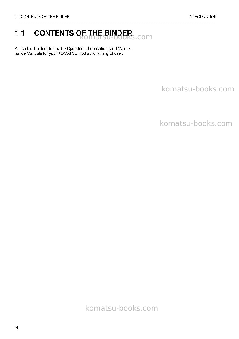 Komatsu pc5500-6deu Operation manual cover Page 4