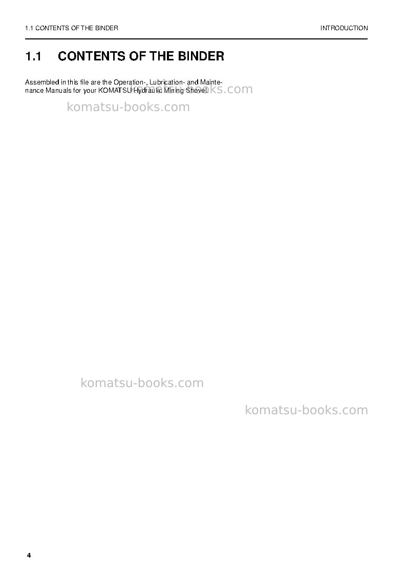 Komatsu pc5500-6deu Operation manual cover Page 4 Komatsu pc5500-6deu Operation manual cover Page 4