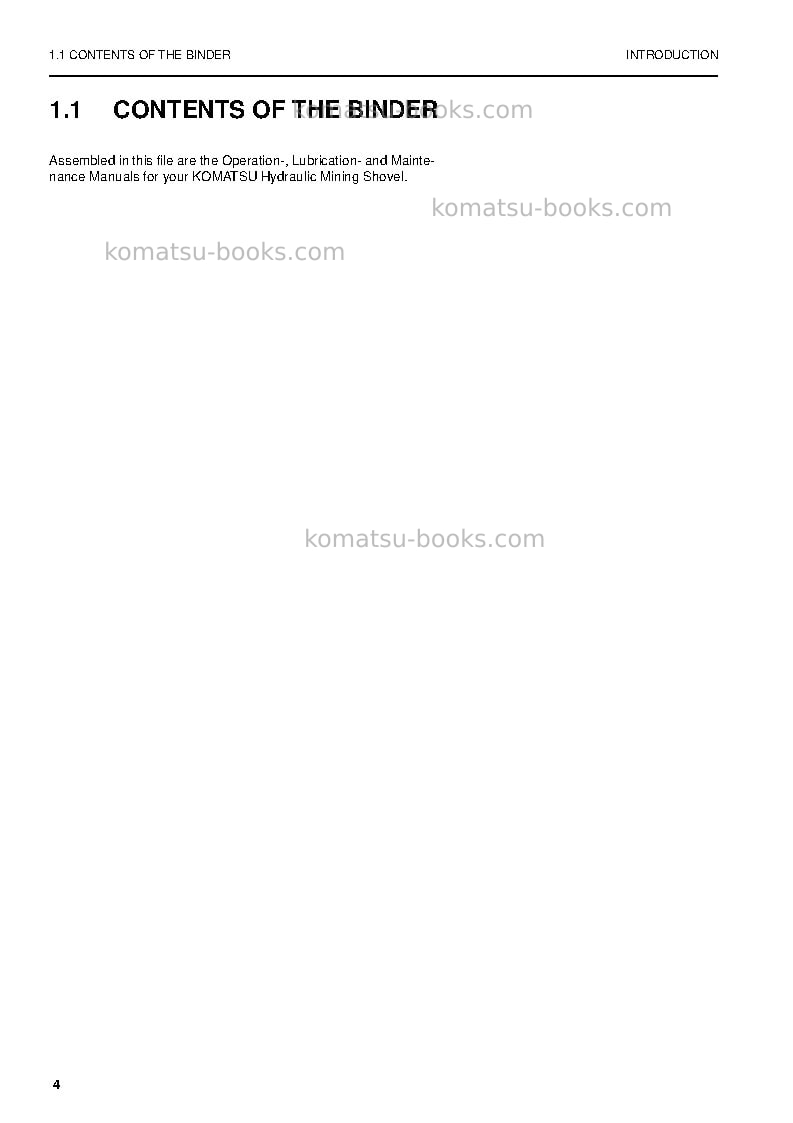 Komatsu pc5500-6deu Operation manual cover Page 4 Komatsu pc5500-6deu Operation manual cover Page 4