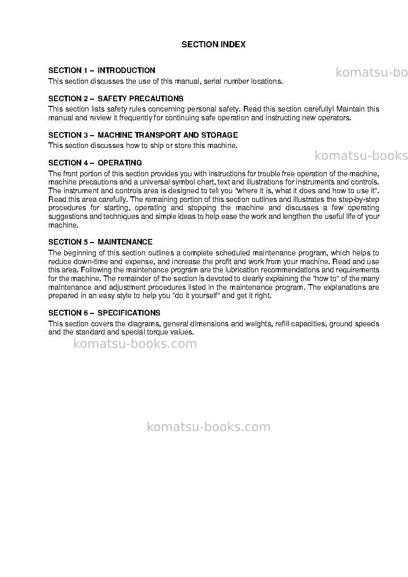 Komatsu td-40c Operation manual cover Page 4 Komatsu td-40c Operation manual cover Page 4