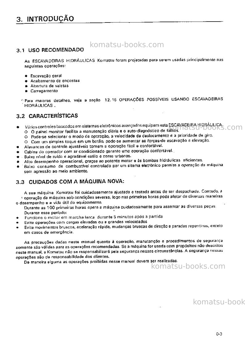 Komatsu pc200-6bra Manual de operação capa Página 4