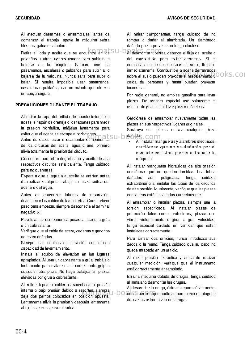 Komatsu pc220-7jpn Reparación y mantenimiento cover Page 4