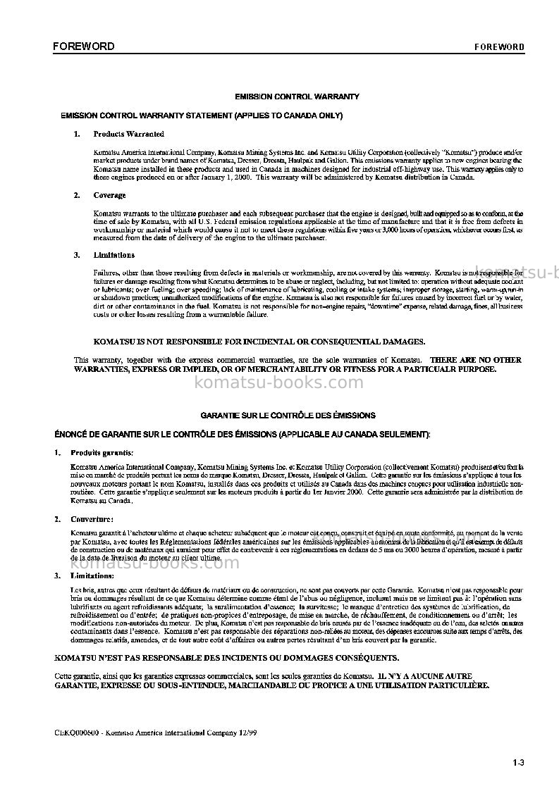 Komatsu pc78us-6jpn Operation manual cover Page 4 Komatsu pc78us-6jpn Operation manual cover Page 4