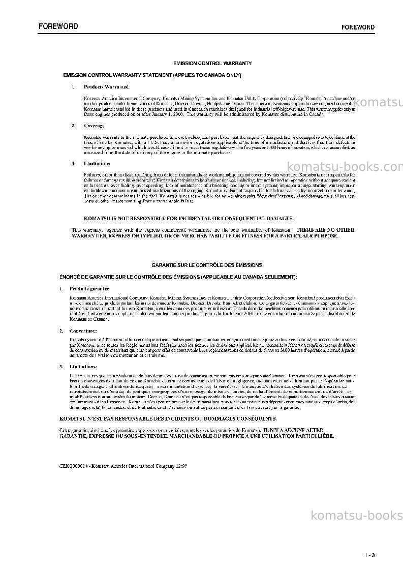 Komatsu hd325-6jpn-4wd Operation manual cover Page 4 Komatsu hd325-6jpn-4wd Operation manual cover Page 4
