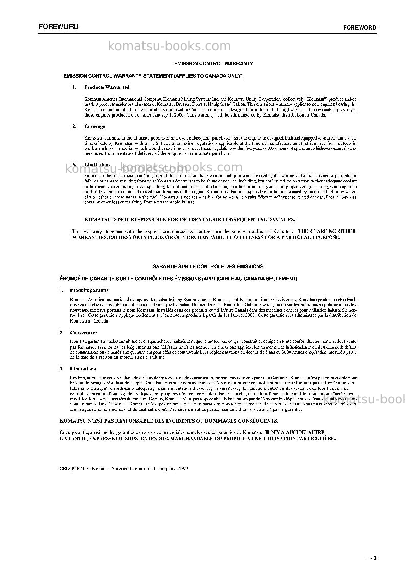 Komatsu hd785-5jpn Operation manual cover Page 4 Komatsu hd785-5jpn Operation manual cover Page 4