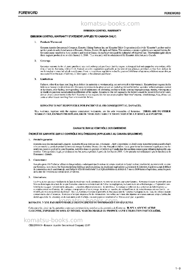 Komatsu hd985-5jpn Operation manual cover Page 4 Komatsu hd985-5jpn Operation manual cover Page 4