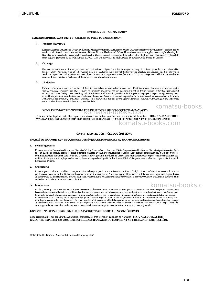 Komatsu pc270-7jpn-multi-monitor Operation manual cover Page 4