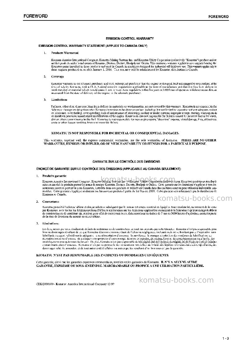 Komatsu pc270-7jpn-segment- monitor Operation manual cover Page 4 Komatsu pc270-7jpn-segment- monitor Operation manual cover Page 4