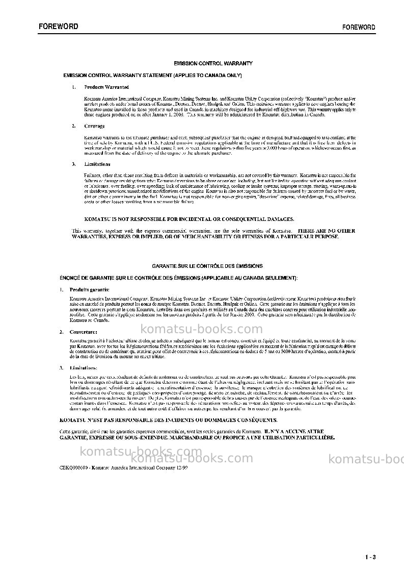 Komatsu d155c-1jpn Operation manual cover Page 4 Komatsu d155c-1jpn Operation manual cover Page 4
