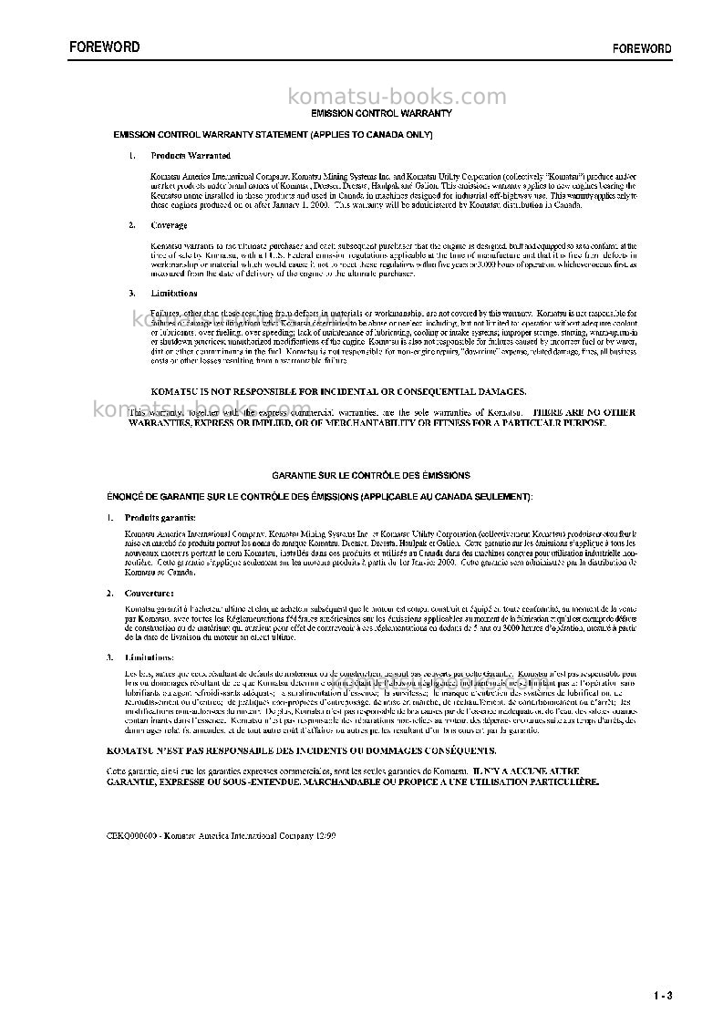 Komatsu wa200-5jpn Operation manual cover Page 4 Komatsu wa200-5jpn Operation manual cover Page 4