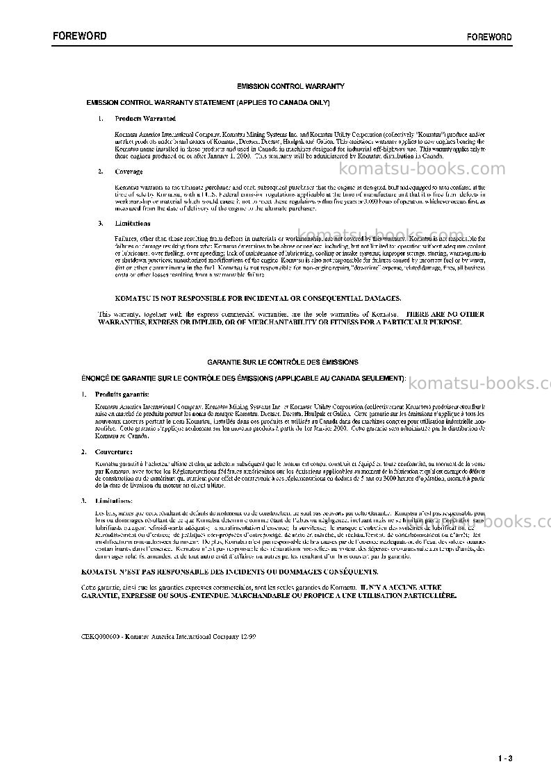 Komatsu pc138us-2jpn Operation manual cover Page 4 Komatsu pc138us-2jpn Operation manual cover Page 4