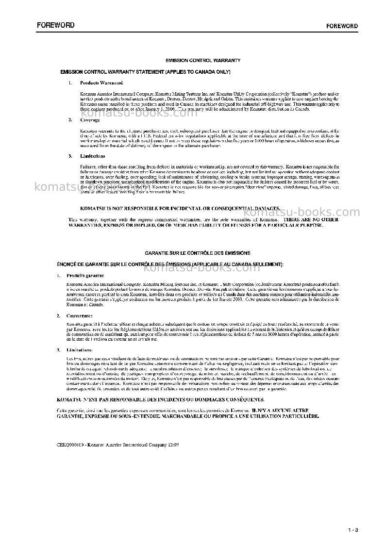 Komatsu hd465-7jpn--40c degree Operation manual cover Page 4 Komatsu hd465-7jpn--40c degree Operation manual cover Page 4