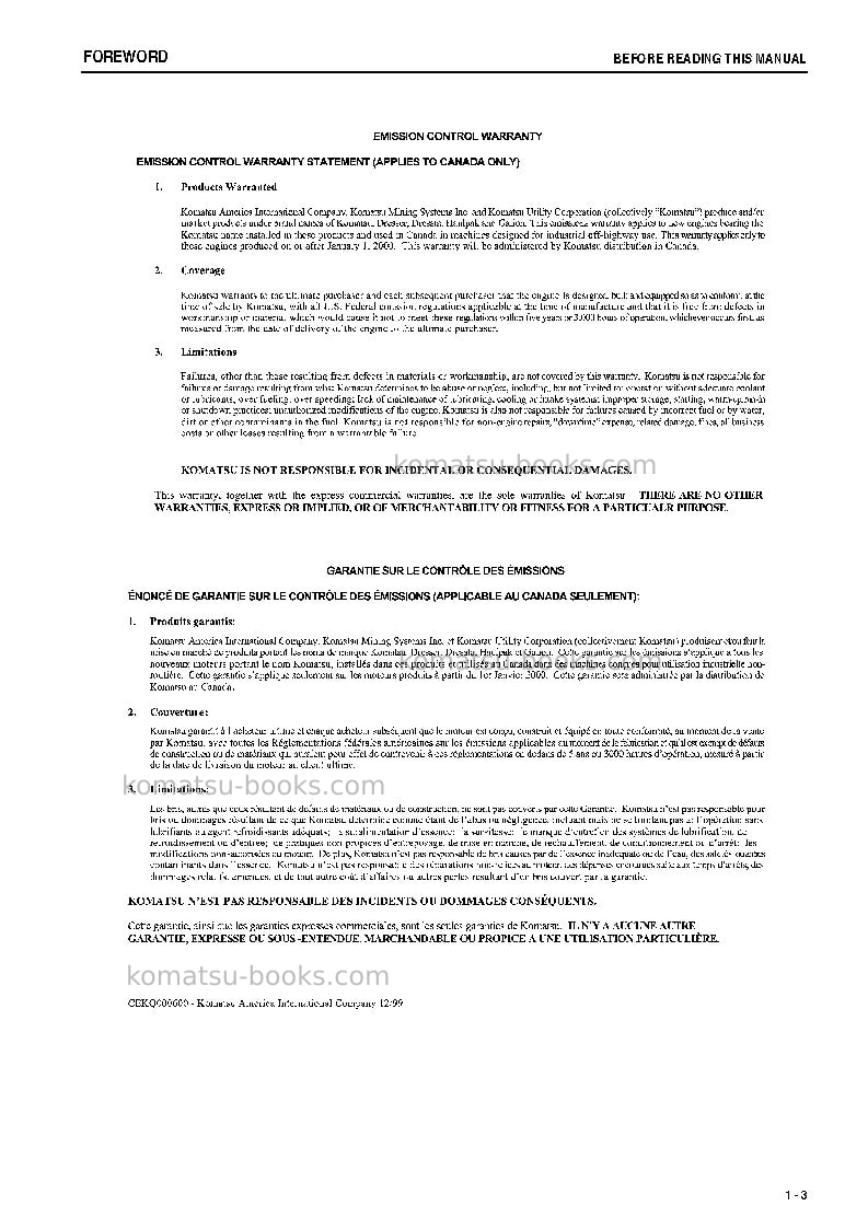 Komatsu wa380-6jpn Operation manual cover Page 4 Komatsu wa380-6jpn Operation manual cover Page 4