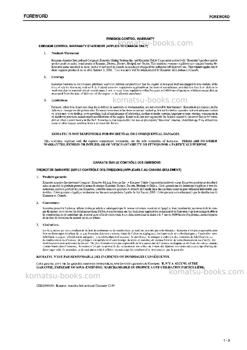 Komatsu d475asd-5jpn-tier2, super dozer Operation manual cover Page 4 Komatsu d475asd-5jpn-tier2, super dozer Operation manual cover Page 4
