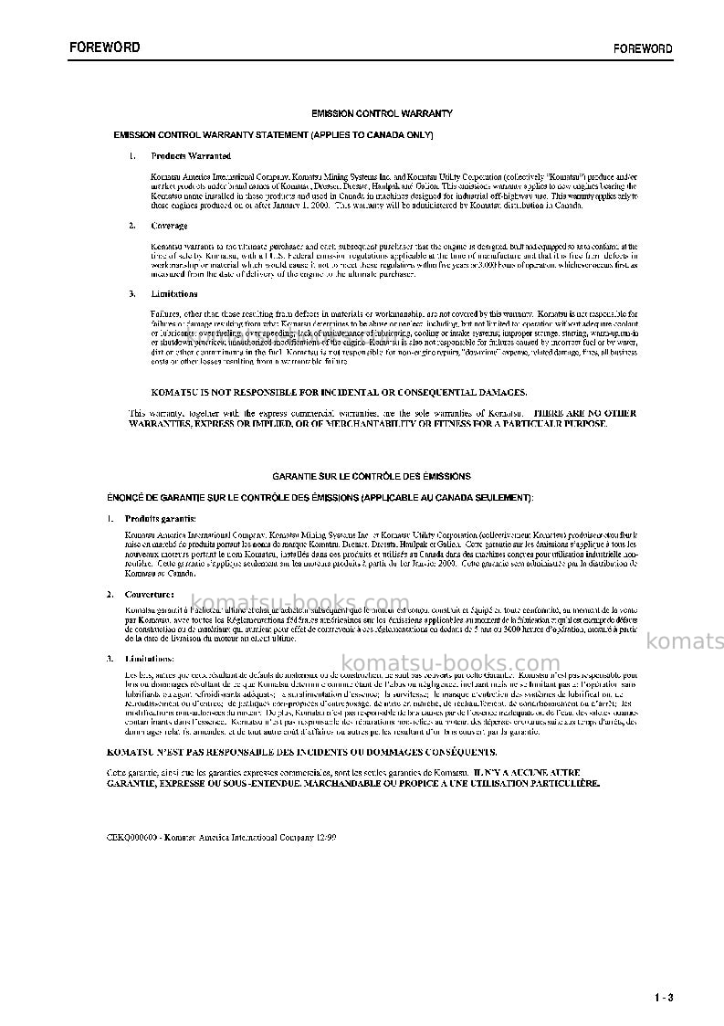 Komatsu wa250pt-5jpn Operation manual cover Page 4 Komatsu wa250pt-5jpn Operation manual cover Page 4