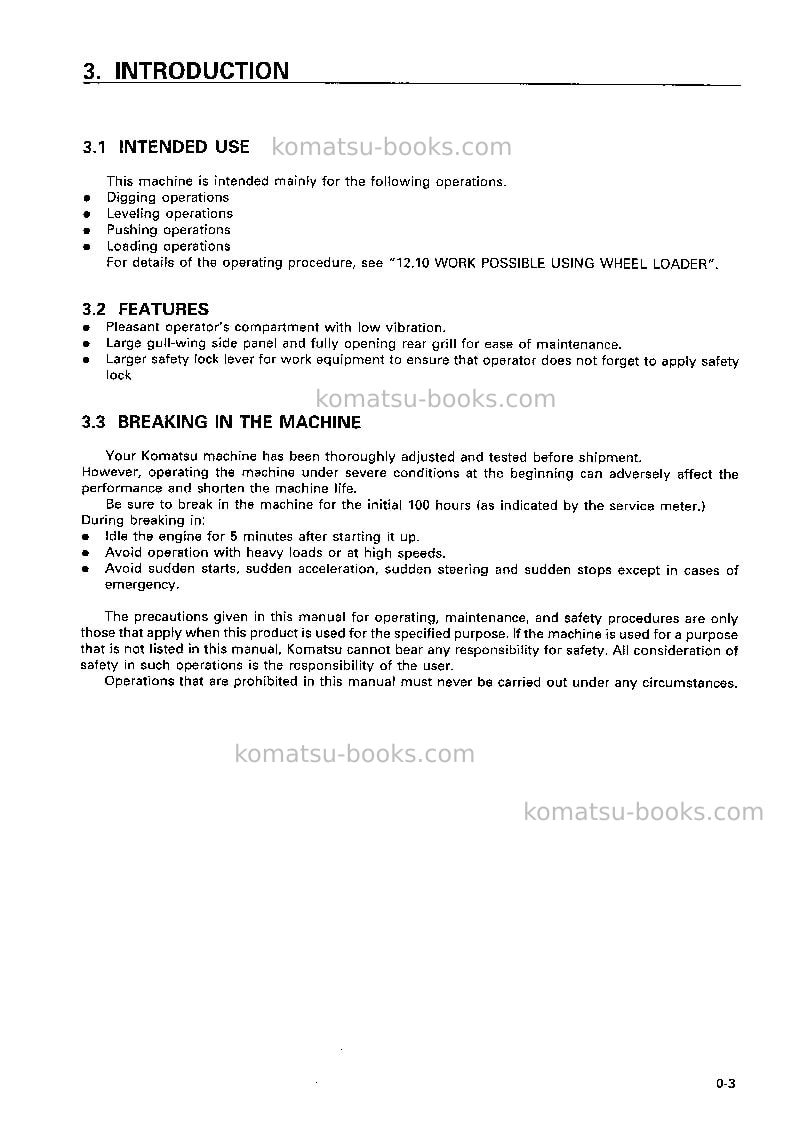 Komatsu wa120-3jpn-3-speed t/mission Operation manual cover Page 4 Komatsu wa120-3jpn-3-speed t/mission Operation manual cover Page 4