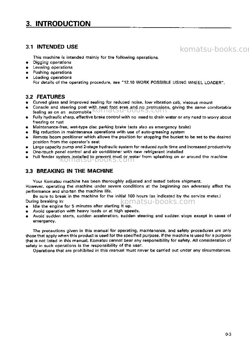 Komatsu wa320-3jpn Operation manual cover Page 4