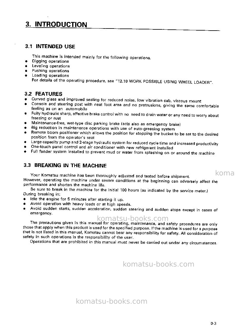 Komatsu wa470-3jpn-mono lever, autoshift tramsmission Operation manual cover Page 4
