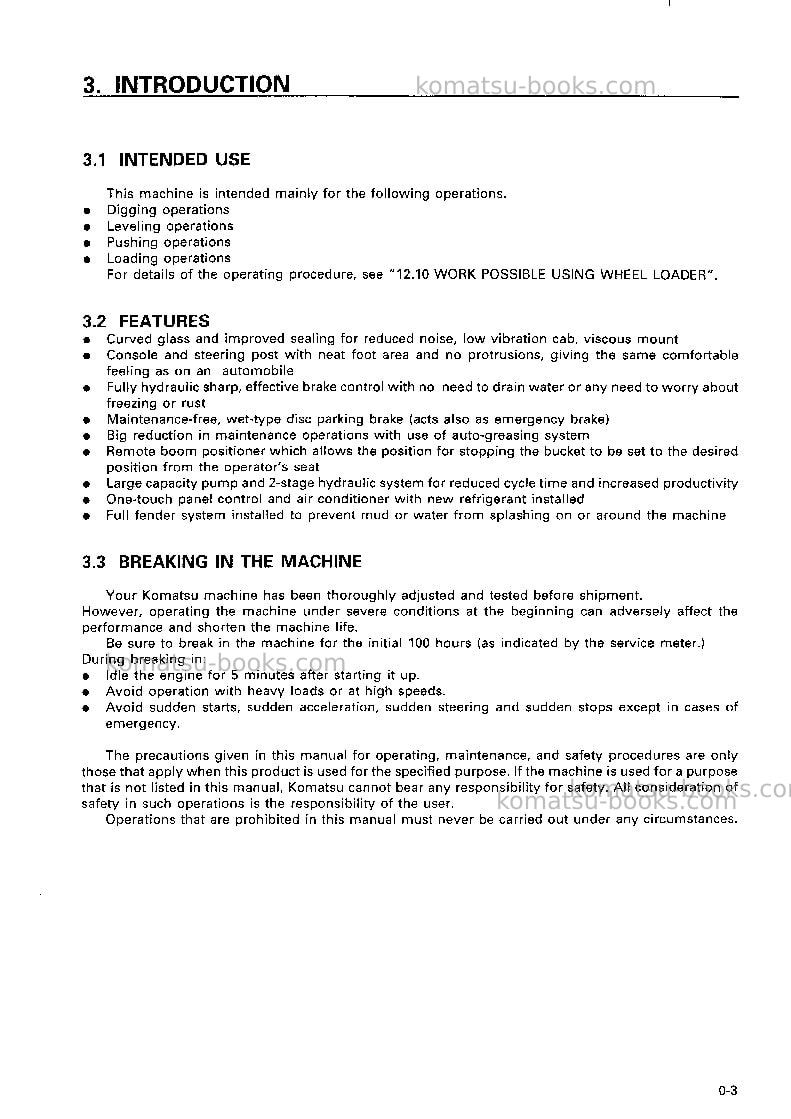 Komatsu wa470-3jpn Operation manual cover Page 4 Komatsu wa470-3jpn Operation manual cover Page 4