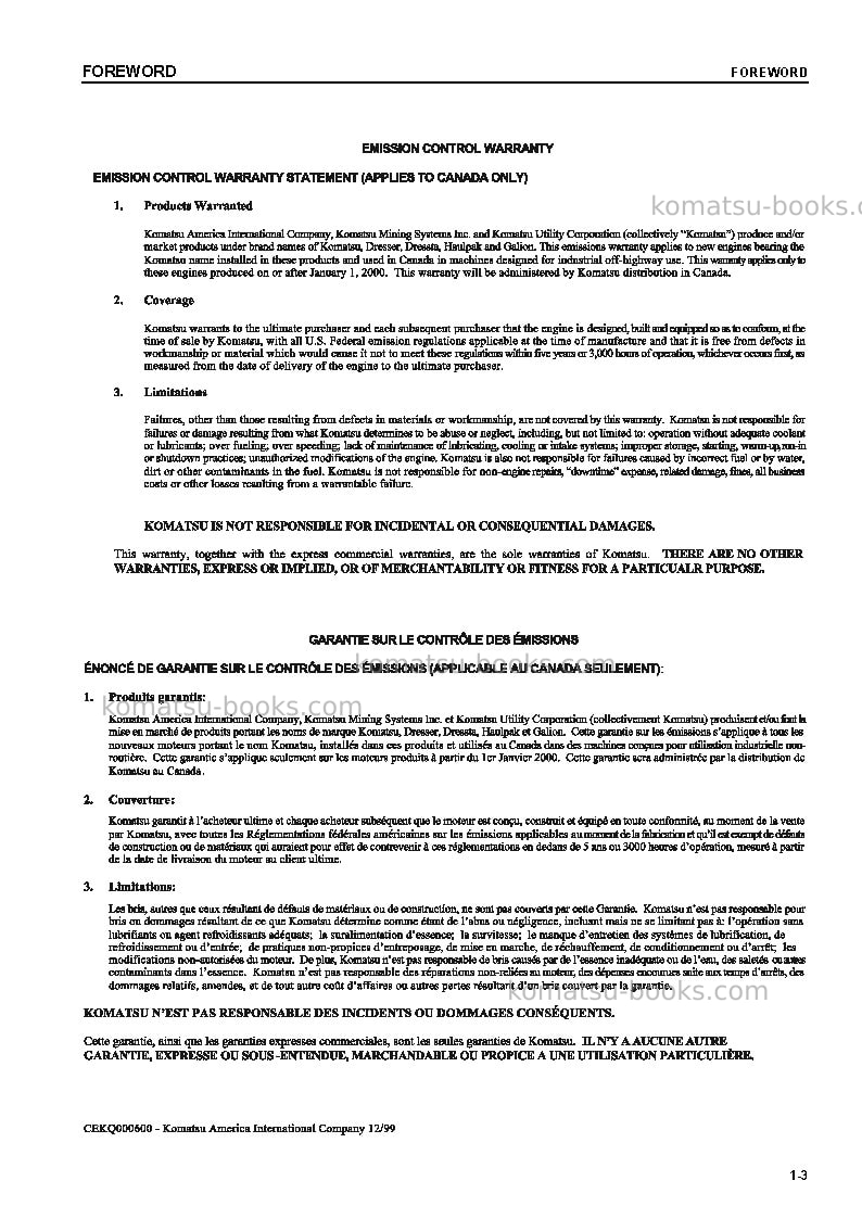 Komatsu gd705a-4jpn Operation manual cover Page 4 Komatsu gd705a-4jpn Operation manual cover Page 4