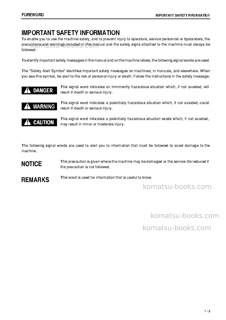 Komatsu d85ex-15jpn-tier3 Operation manual cover Page 4 Komatsu d85ex-15jpn-tier3 Operation manual cover Page 4