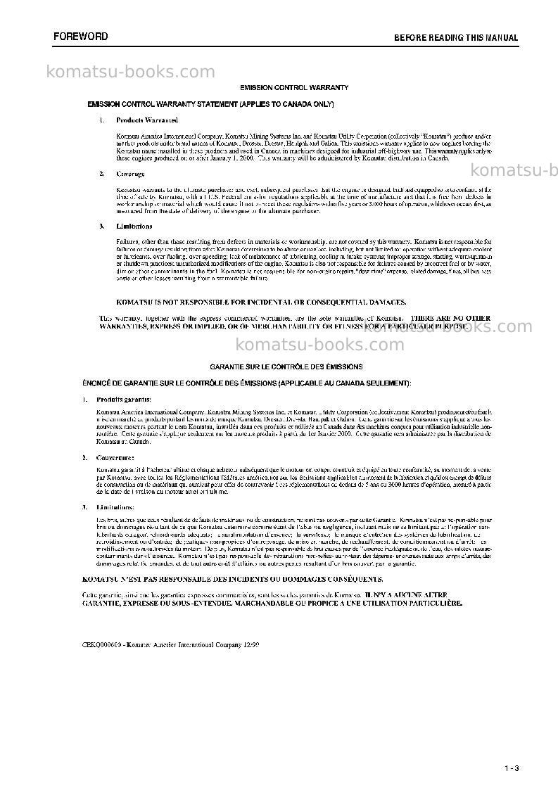 Komatsu wa380-6jpn Operation manual cover Page 4 Komatsu wa380-6jpn Operation manual cover Page 4