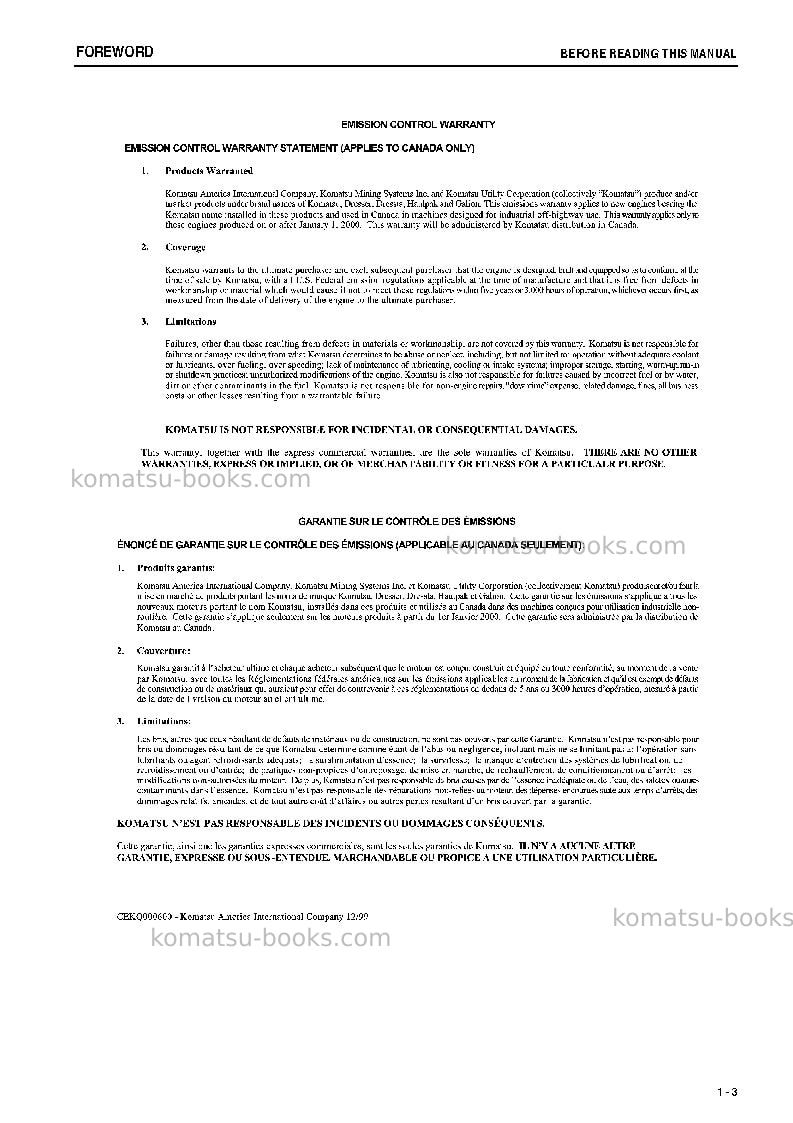 Komatsu wa430-6jpn Operation manual cover Page 4 Komatsu wa430-6jpn Operation manual cover Page 4