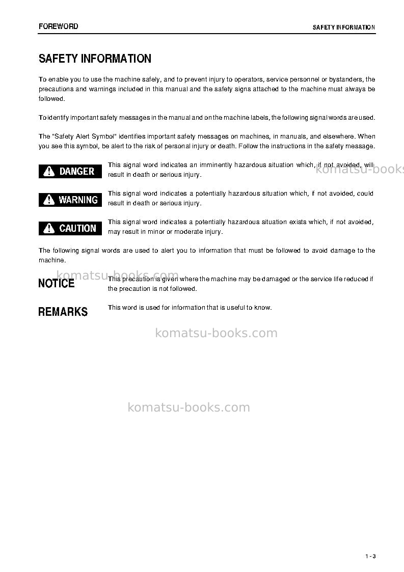 Komatsu pc400-8jpn-r, work equipment grease 500h Operation manual cover Page 4 Komatsu pc400-8jpn-r, work equipment grease 500h Operation manual cover Page 4