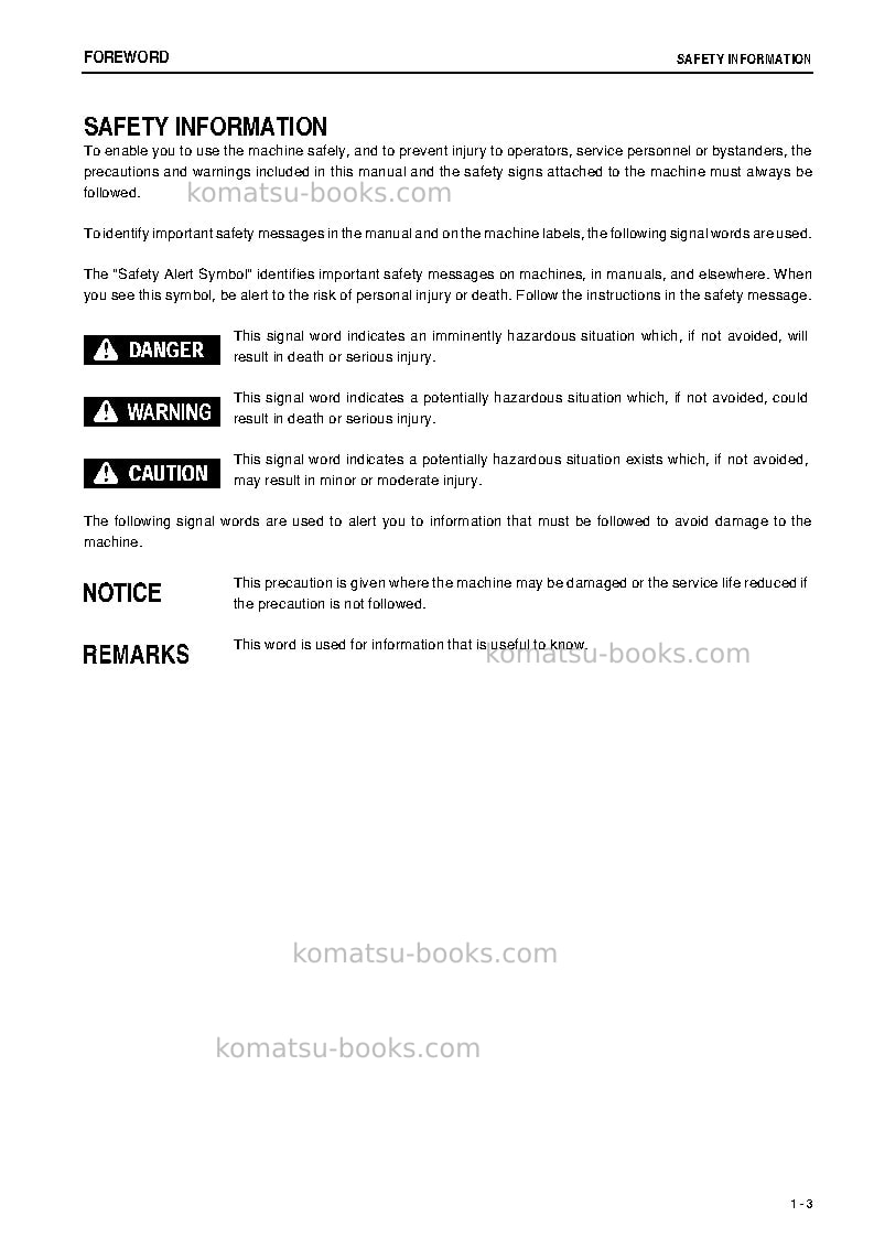 Komatsu pc800lc-8jpn-r1 Operation manual cover Page 4