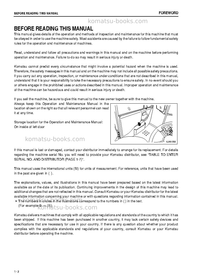 Komatsu hd785-7ind-50c degree m/c spec Operation manual cover Page 4