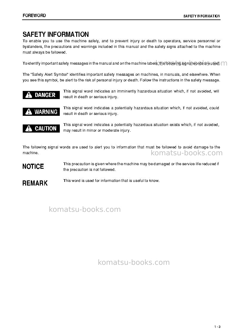 Komatsu gd655-5jpn Operation manual cover Page 4 Komatsu gd655-5jpn Operation manual cover Page 4