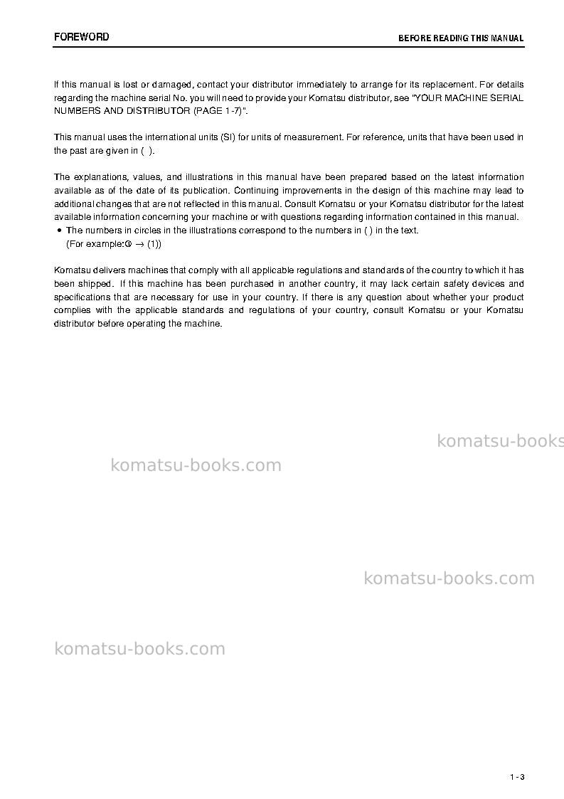 Komatsu pc200lc-8jpn-webasto heater spec., work equipment grease 100h Operation manual cover Page 4
