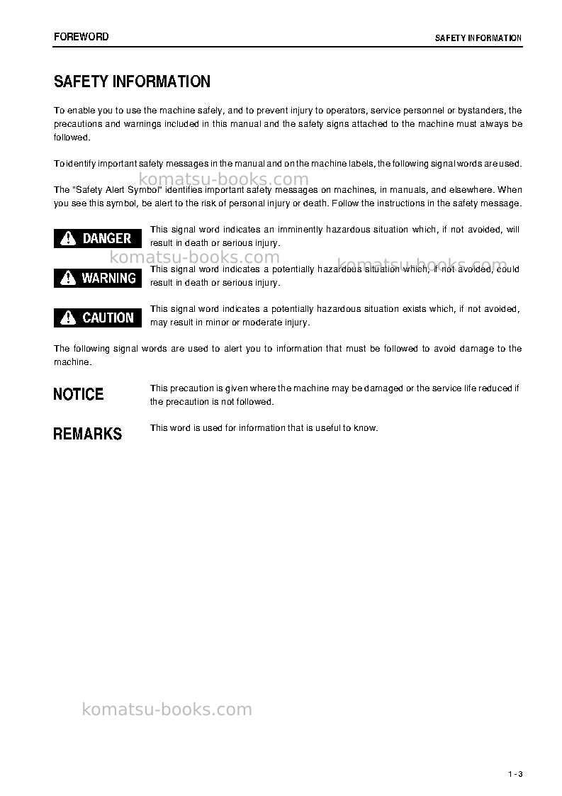 Komatsu pc400-8jpn-r, work equipment grease 100h Operation manual cover Page 4 Komatsu pc400-8jpn-r, work equipment grease 100h Operation manual cover Page 4