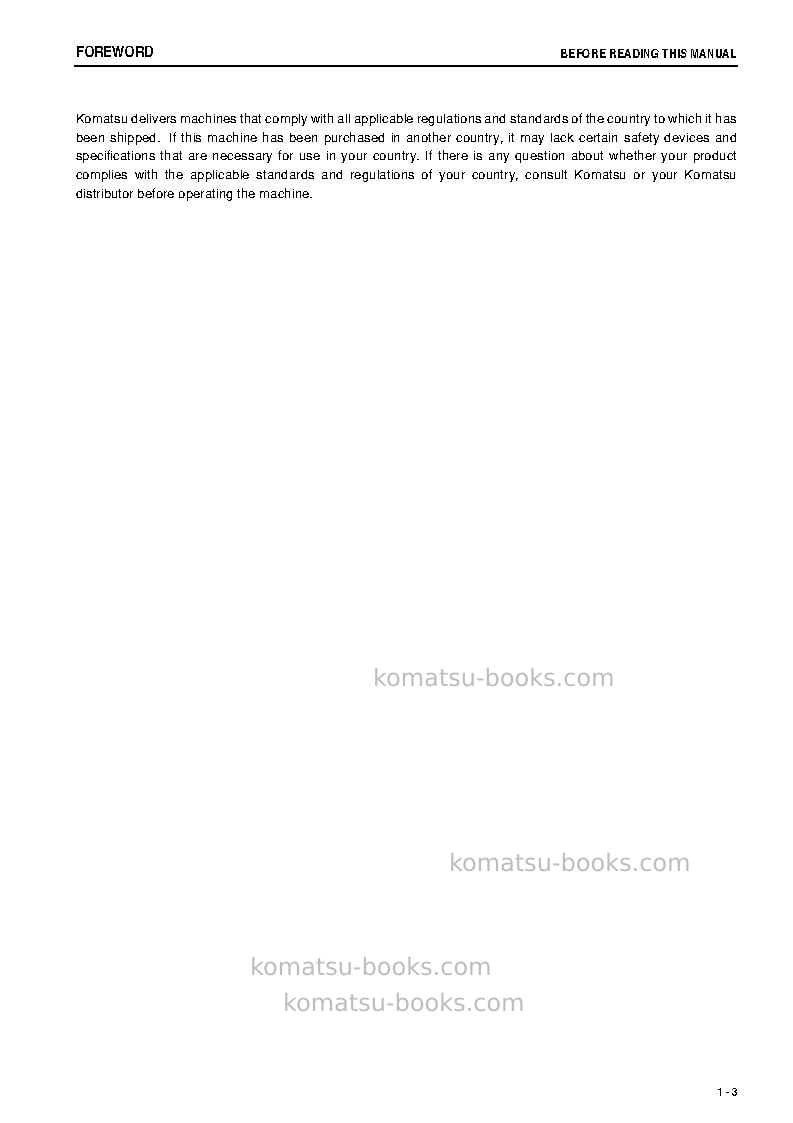 Komatsu wa500-6jpn-stone handling spec. Operation manual cover Page 4