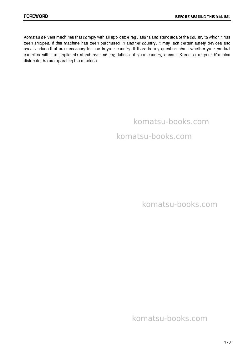Komatsu d85ess-3jpn Operation manual cover Page 4 Komatsu d85ess-3jpn Operation manual cover Page 4