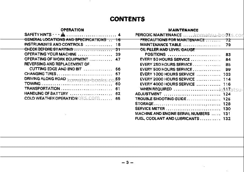 Komatsu gd523a-1jpn Operation manual cover Page 4