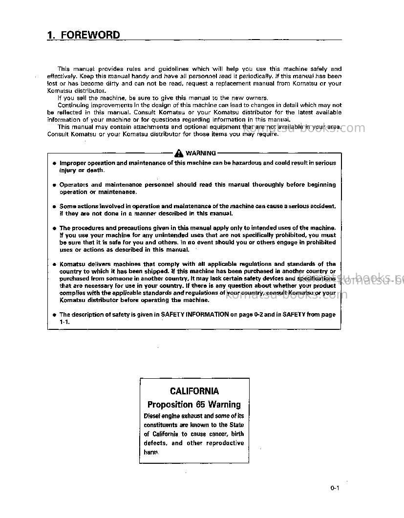 Komatsu hd325-6jpn Operation manual cover Page 4