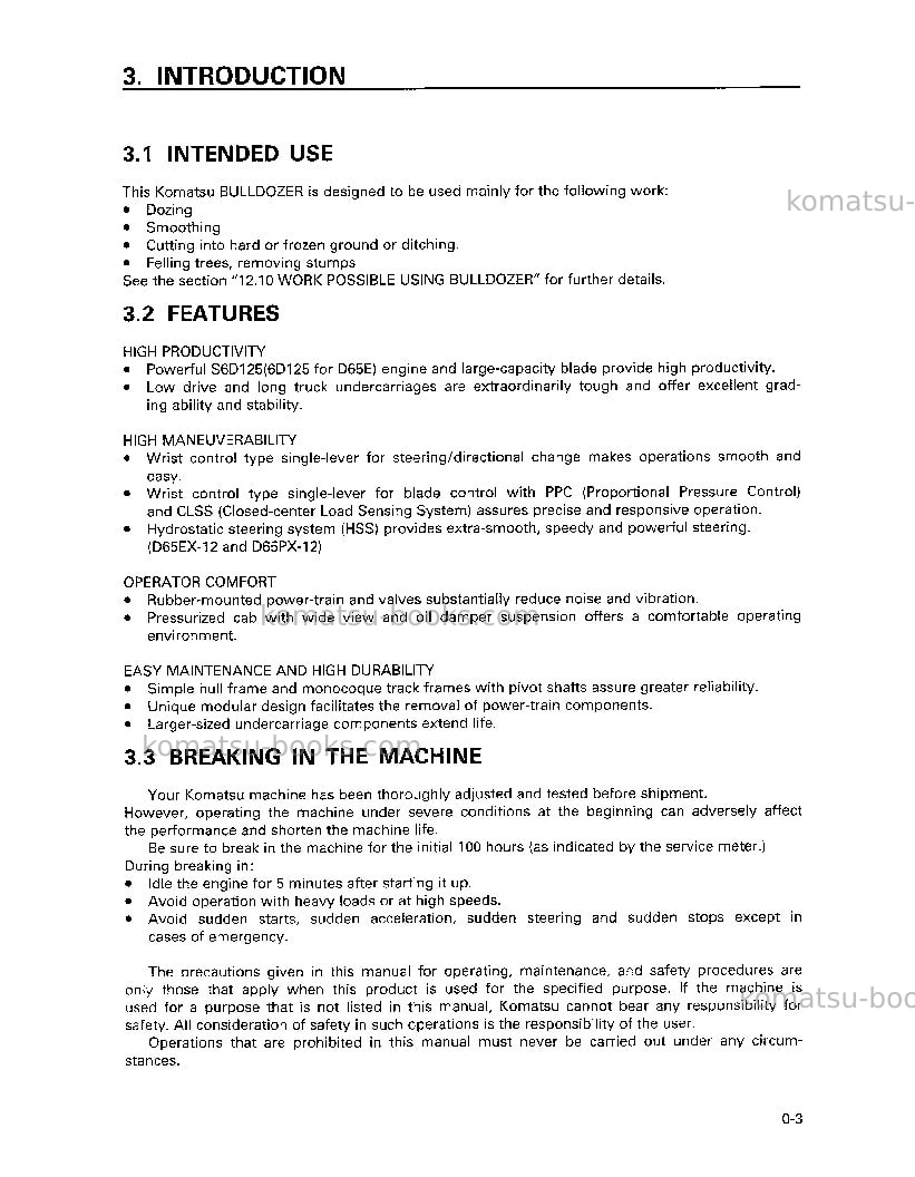 Komatsu d65e-12jpn Operation manual cover Page 4 Komatsu d65e-12jpn Operation manual cover Page 4