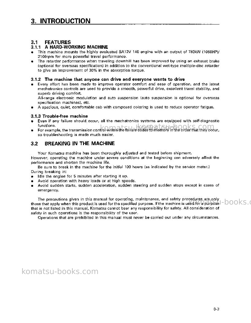 Komatsu hd785-3jpn Operation manual cover Page 4