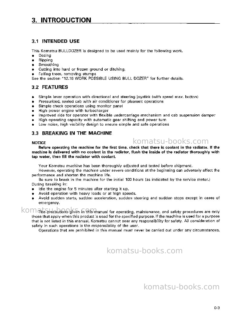 Komatsu d155ax-3jpn Operation manual cover Page 4 Komatsu d155ax-3jpn Operation manual cover Page 4